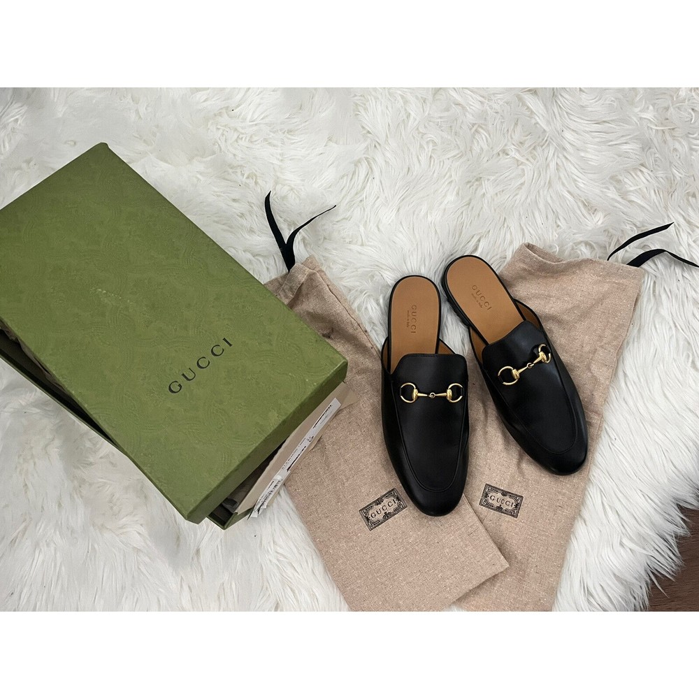 Gucci Princetown Black Mules Slides 37 7
